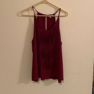 women’s burgundy 100% polyester evening tank top